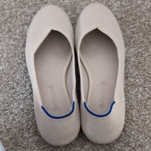 Rothy's Cream Flats with Blue Accent